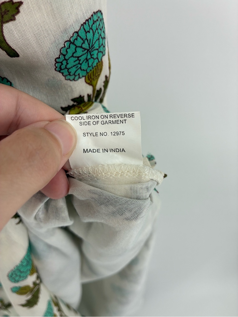 Women’s Floral Print Tunic Dress in Teal and Olive - Picture 9 of 15